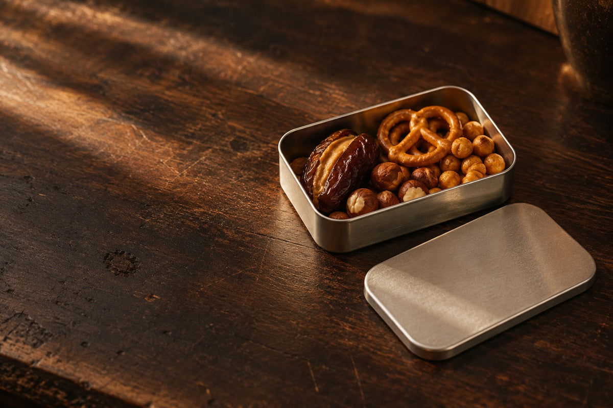 Snack Tin : Plain Silver Metal Tin